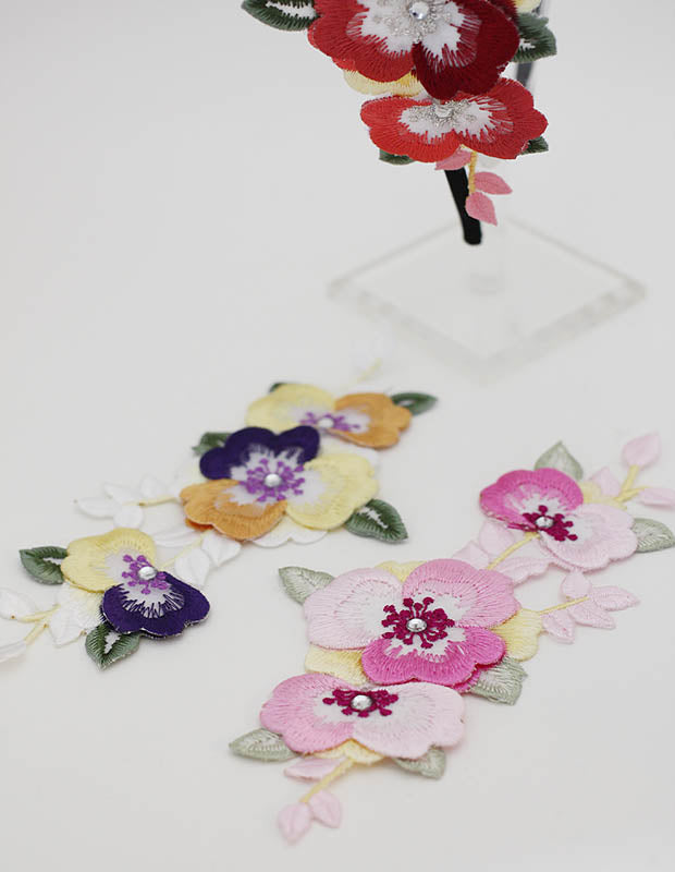 パステル刺繍2 (3色)
