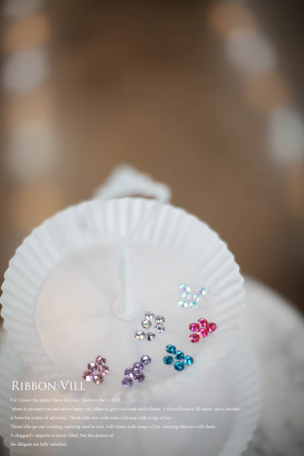 アクリルラインストーンパーツ(6色/6mm、1SET(20個入り))