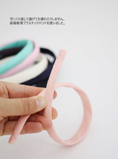 グログラン巻きカチューシャ（7色）